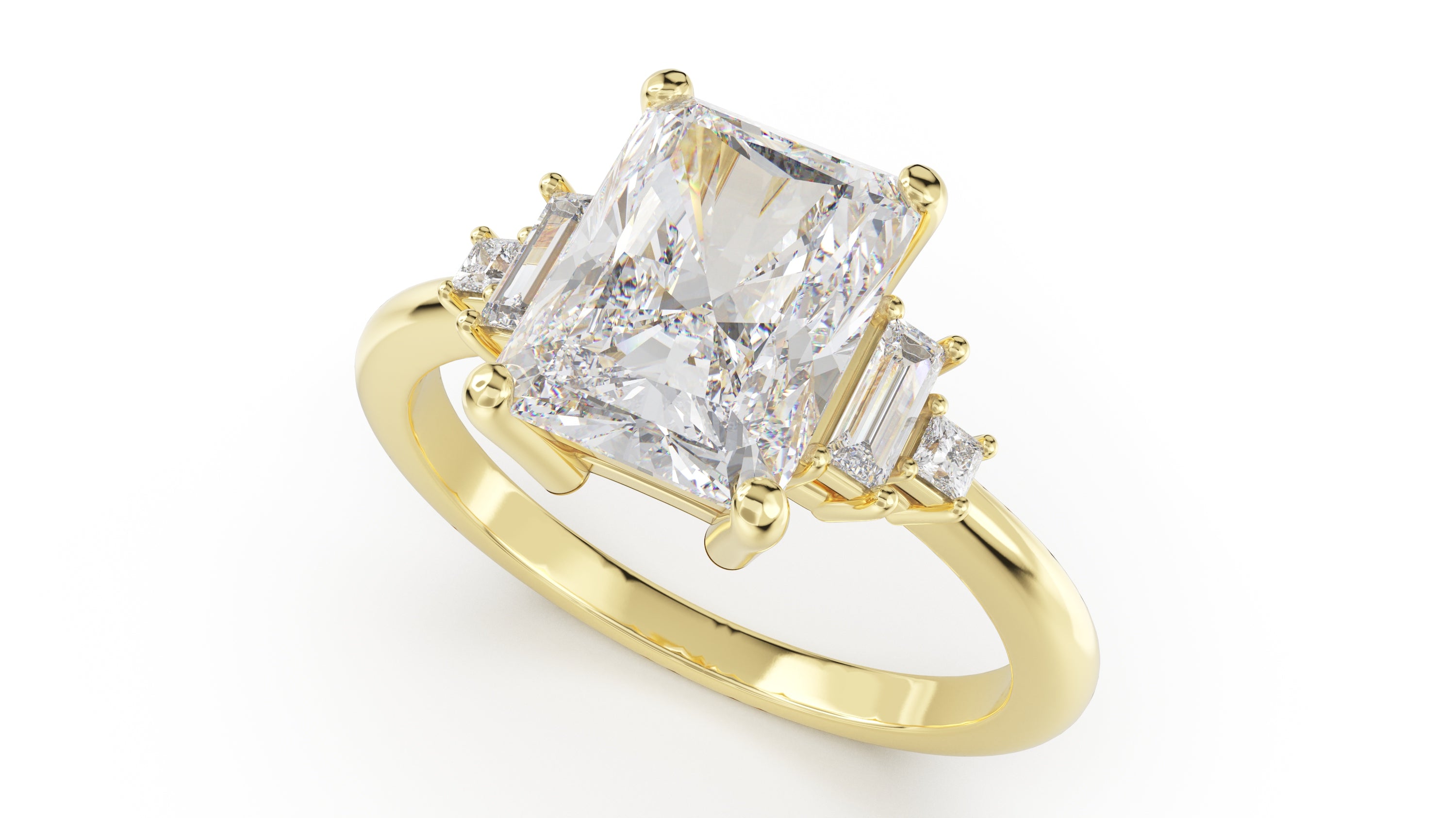 The Mira Ring | Radiant | Setting Only - Lavender Creek Gems