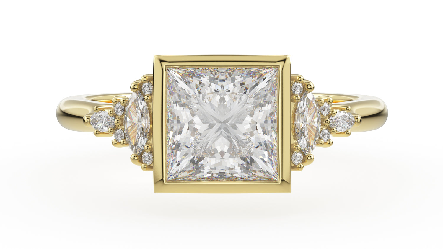 The Bezel Maeve Ring | Princess | Setting Only - Lavender Creek Gems