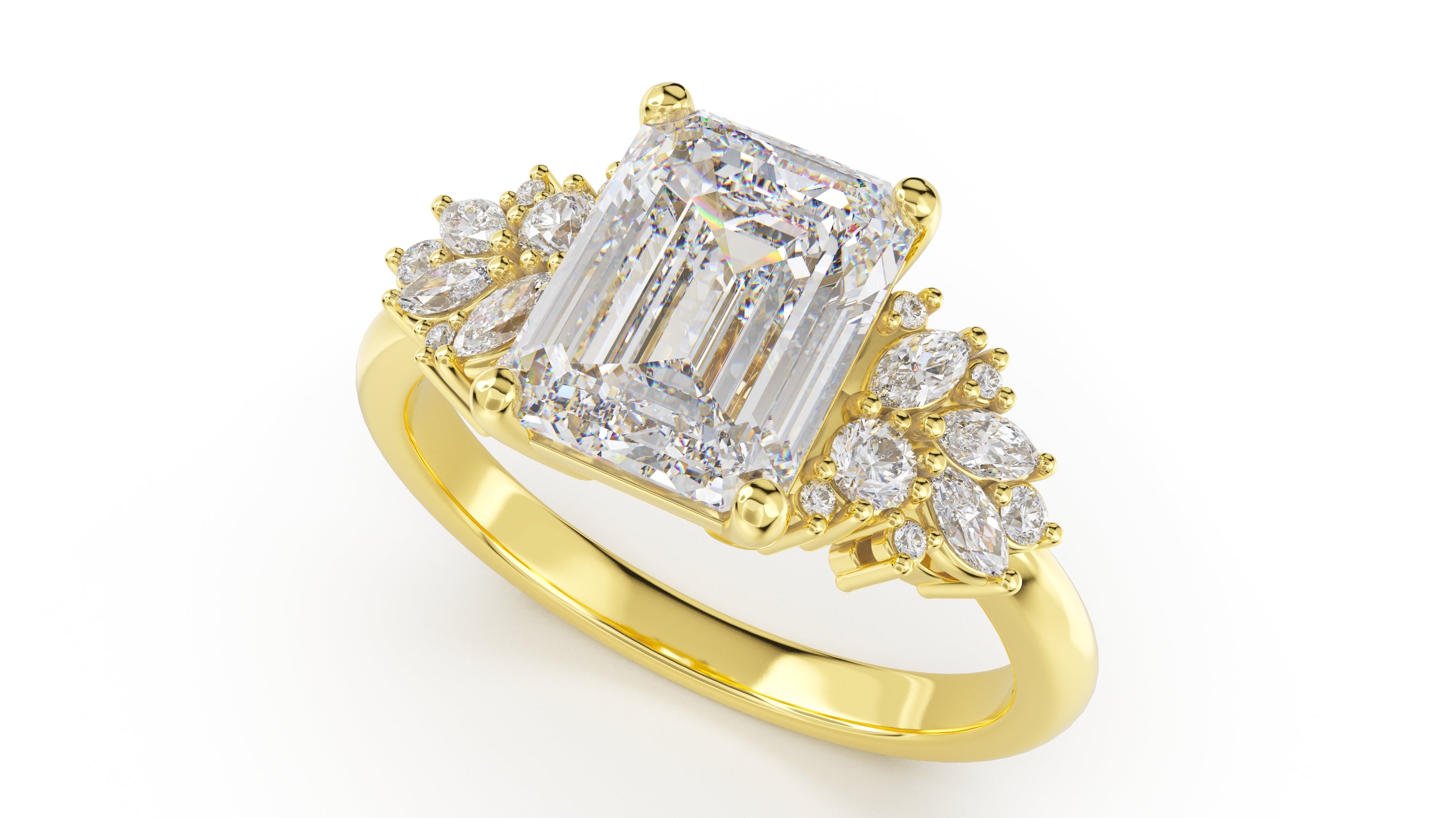 The Rosalie Ring | Emerald Cut | Setting Only - Lavender Creek Gems