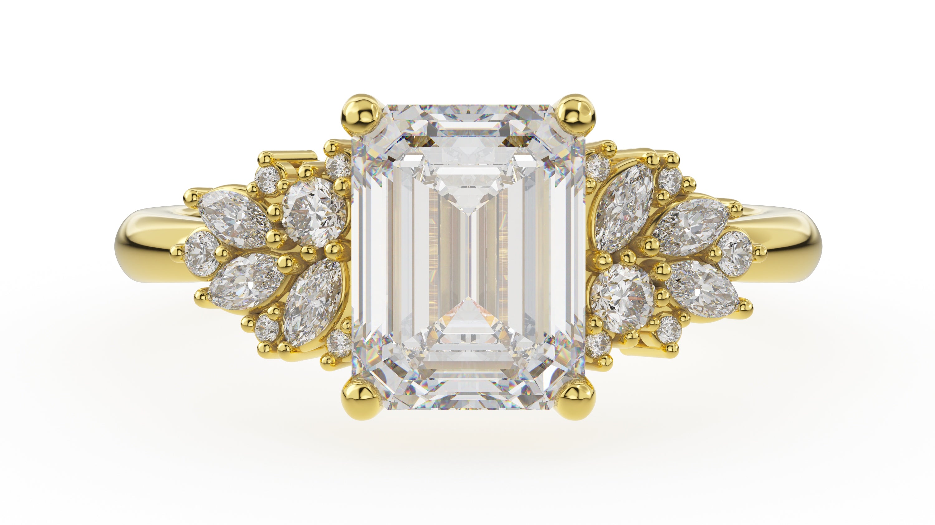 The Rosalie Ring | Emerald Cut | Setting Only - Lavender Creek Gems