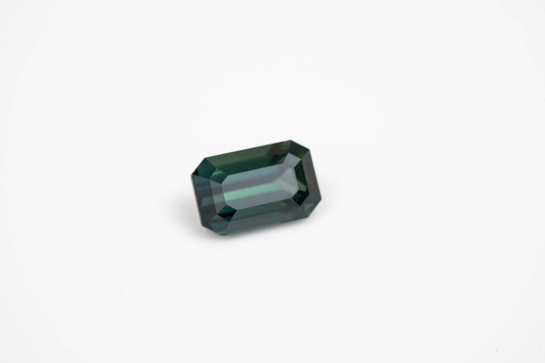 2.55 CT Green Blue Emerald Cut Sapphire - Lavender Creek Gems 
