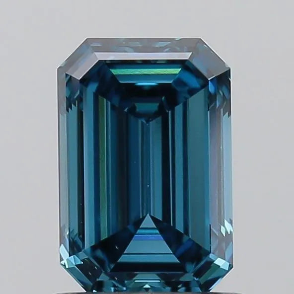 1.00ct Emerald Lab Grown Diamond (Colour Fancy Vivid Blue, Clarity VS1, IGI Certified)