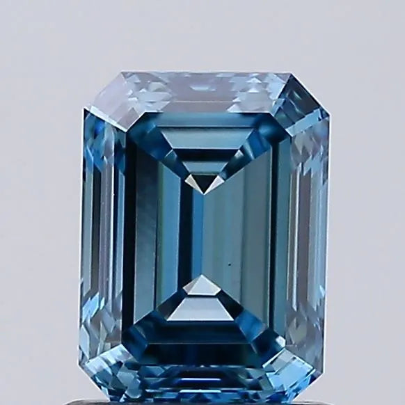 1.00ct Emerald Lab Grown Diamond (Colour Fancy Vivid Blue, Clarity VS1, IGI Certified)