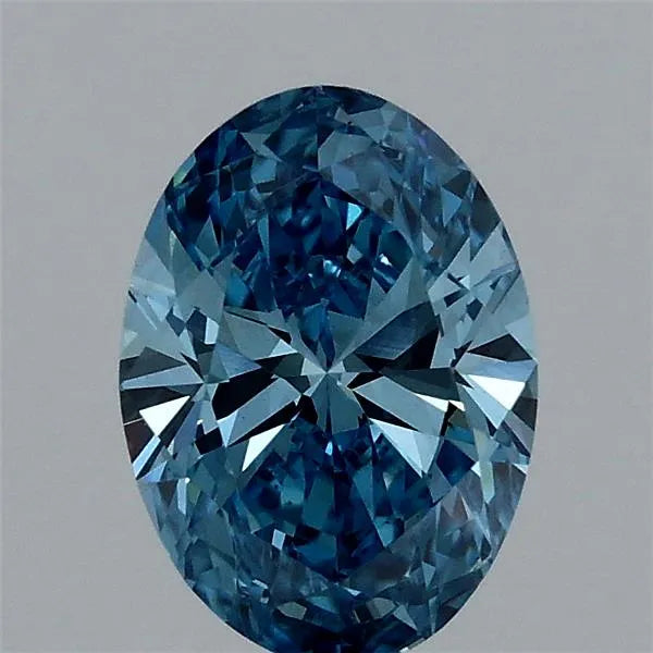 1.00ct Oval Lab Grown Diamond (Colour Fancy Vivid Blue, Clarity VS1, IGI Certified)