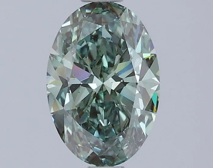 1.00ct Oval Lab Grown Diamond (Colour Fancy Vivid Green, Clarity VS1, IGI Certified)