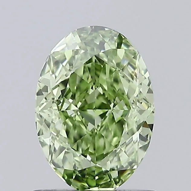 1.05ct Oval Lab Grown Diamond (Colour Fancy Vivid Green, Clarity IF, IGI Certified)