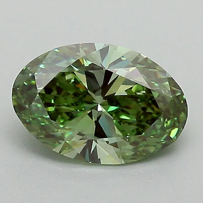 1.06ct Oval Lab Grown Diamond (Colour Fancy Vivid Green, Clarity VVS2, IGI Certified)