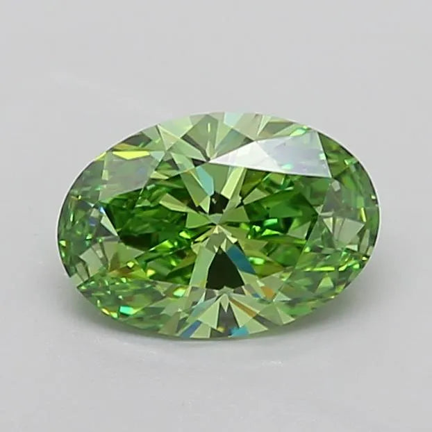 1.55ct Oval Lab Grown Diamond (Colour Fancy Vivid Green, Clarity VVS2, IGI Certified)