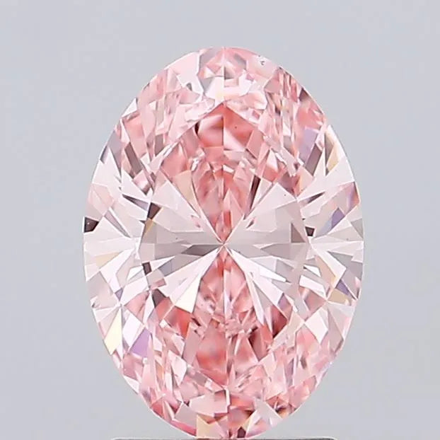 2.09ct Oval Lab Grown Diamond (Colour Fancy Vivid Pink, Clarity VS1, IGI Certified)