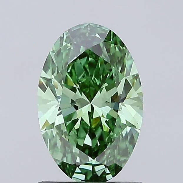 1.06ct Oval Lab Grown Diamond (Colour Fancy Vivid Green, Clarity VS1, IGI Certified)