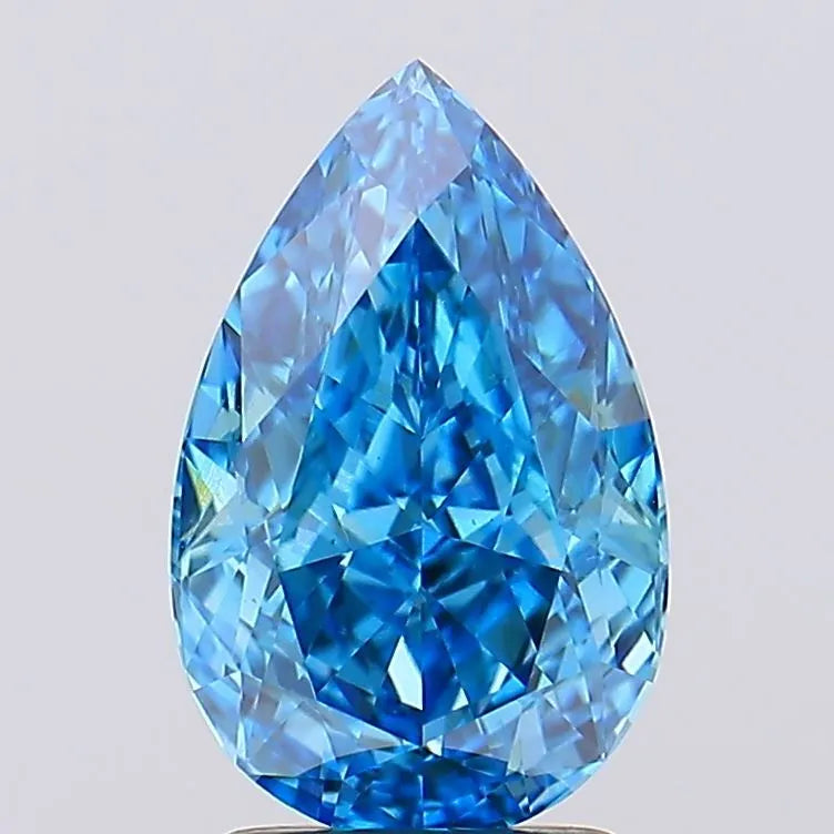 2.58ct Pear Lab Grown Diamond (Colour Fancy Vivid Blue, Clarity VS1, IGI Certified)