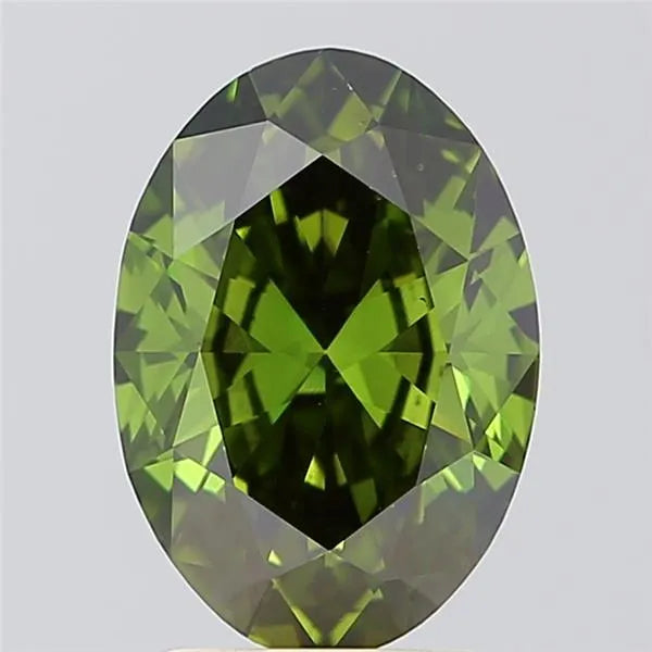 2.03ct Oval Lab Grown Diamond (Colour Fancy Deep Green, Clarity VS1, IGI Certified)