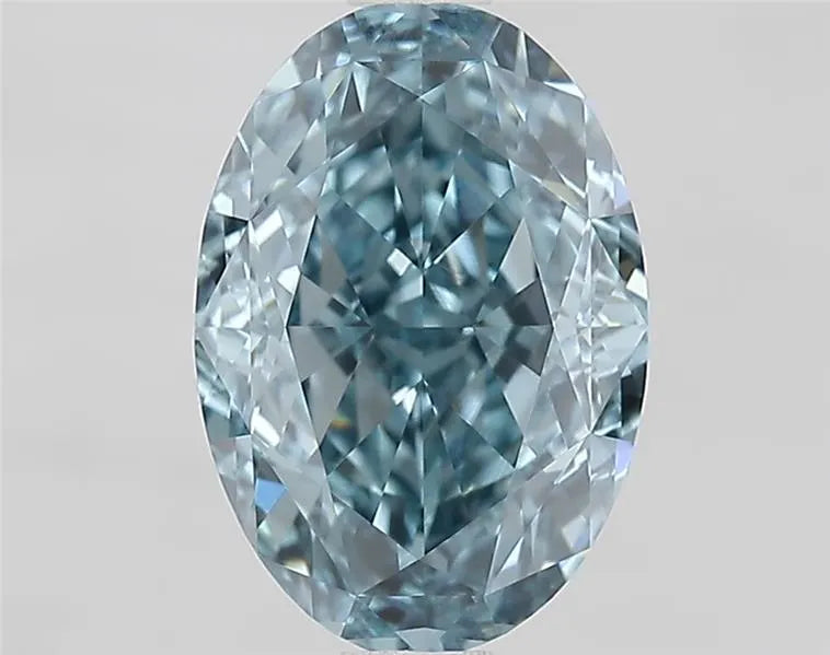 2.05ct Oval Lab Grown Diamond (Colour Fancy Vivid Blue, Clarity VS1, IGI Certified)