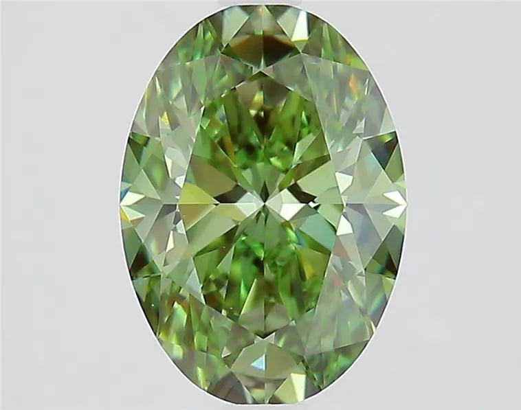 2.21ct Oval Lab Grown Diamond (Colour Fancy Vivid Green, Clarity VS1, IGI Certified)
