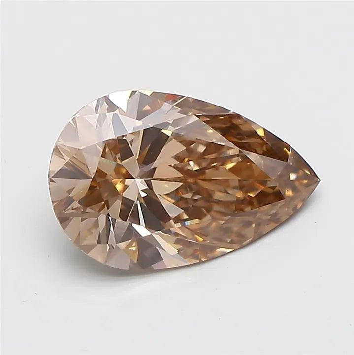 2.56ct Pear Lab Grown Diamond (Colour Fancy Brown, Clarity VS1, IGI Certified)
