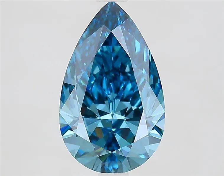 2.58ct Pear Lab Grown Diamond (Colour Fancy Vivid Blue, Clarity VVS2, IGI Certified)
