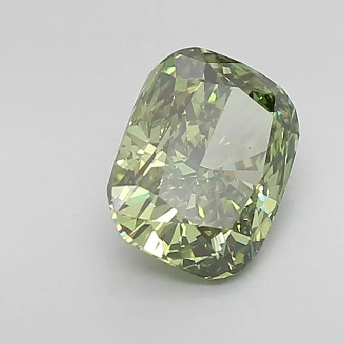 2.76ct Cushion brilliant Lab Grown Diamond (Colour Fancy Vivid Green, Clarity VS1, IGI Certified)