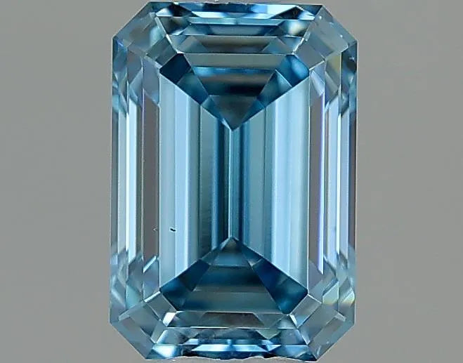 1.07ct Emerald Lab Grown Diamond (Colour Fancy Vivid Blue, Clarity VS1, IGI Certified) - Lavender Creek Gems 