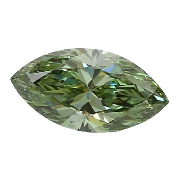 3.02ct Marquise Lab Grown Diamond (Colour Fancy Vivid Green, Clarity VVS2, IGI Certified) - Lavender Creek Gems 