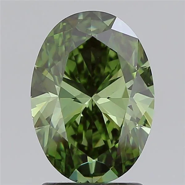 1.81ct Oval Lab Grown Diamond (Colour Fancy Vivid Green, Clarity VS1, Cut EX, IGI Certified) - Lavender Creek Gems 