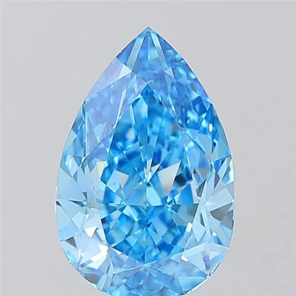 3.16ct Pear Lab Grown Diamond (Colour Fancy Vivid Blue, Clarity VS1, IGI Certified)