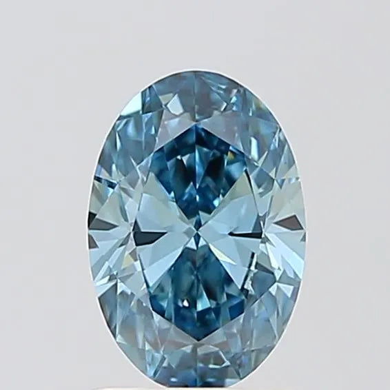 1.00ct Oval Lab Grown Diamond (Colour Fancy Vivid Blue, Clarity VS1, IGI Certified)