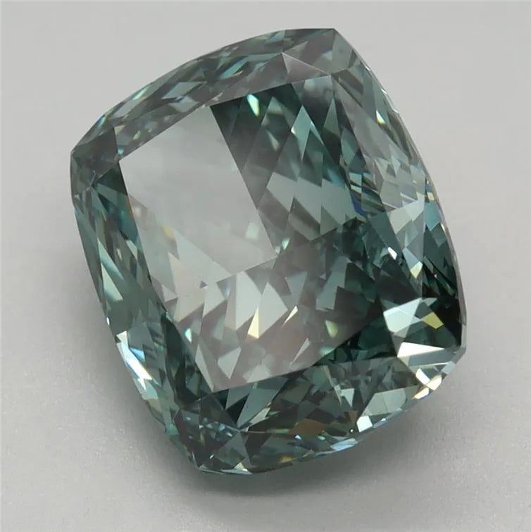 3.02ct Cushion modified Lab Grown Diamond (Colour Fancy Vivid Green, Clarity VS1, IGI Certified)