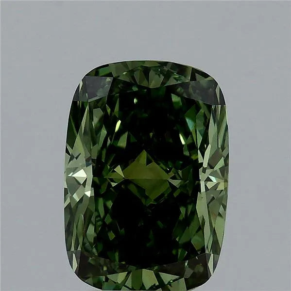 3.00ct Cushion modified Lab Grown Diamond (Colour Fancy Vivid Green, Clarity VVS2, IGI Certified)
