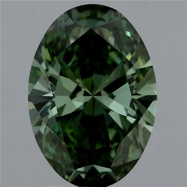 3.51ct Oval Lab Grown Diamond (Colour Fancy Vivid Green, Clarity VVS2, IGI Certified)