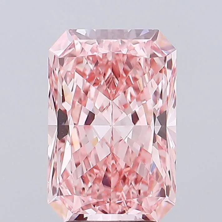 4.07ct Radiant Lab Grown Diamond (Colour Fancy Vivid Pink, Clarity VVS2, IGI Certified)