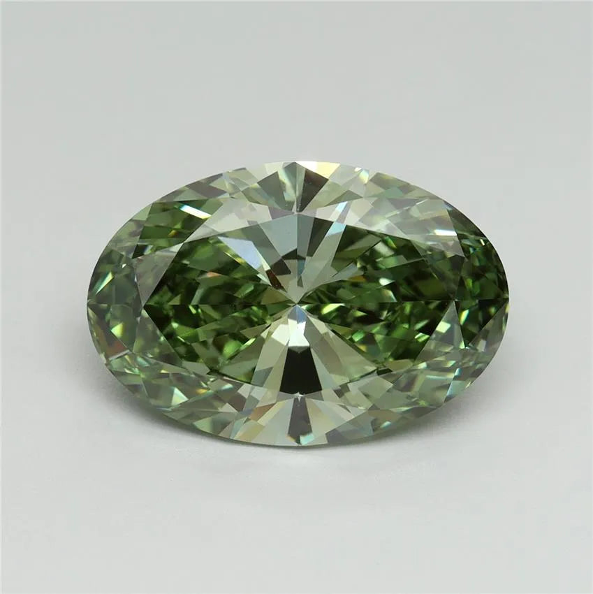 5.20ct Oval Lab Grown Diamond (Colour Fancy Vivid Green, Clarity VS1, IGI Certified)