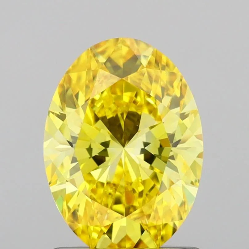 1.03ct Oval Lab Grown Diamond (Colour Fancy Vivid Yellow, Clarity VVS2, IGI Certified)