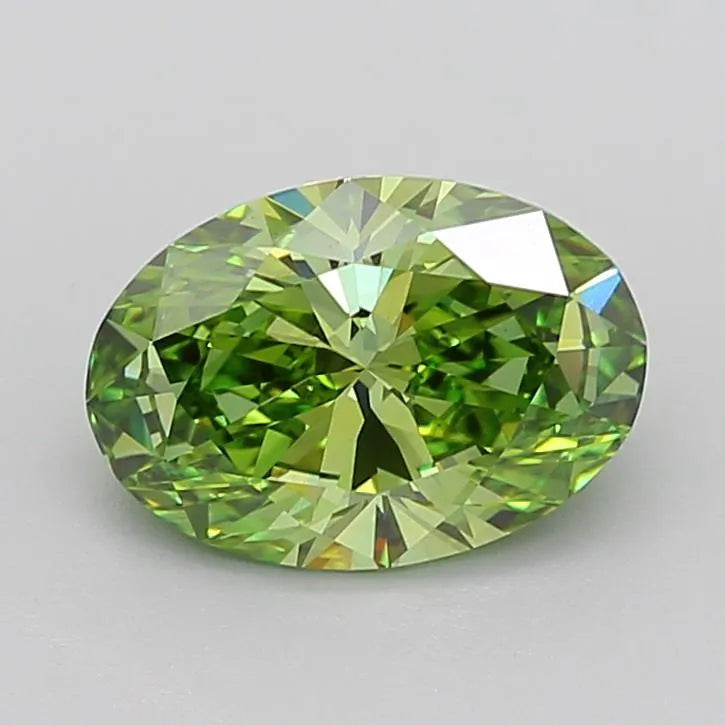 3.03ct Oval Lab Grown Diamond (Colour Fancy Vivid Green, Clarity VS1, IGI Certified)