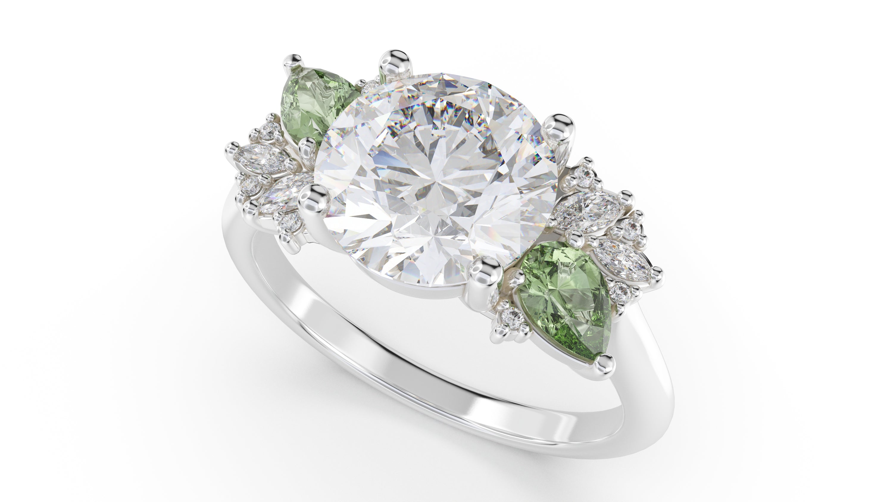 The Fleur Ring | Round | Setting Only - Lavender Creek Gems 