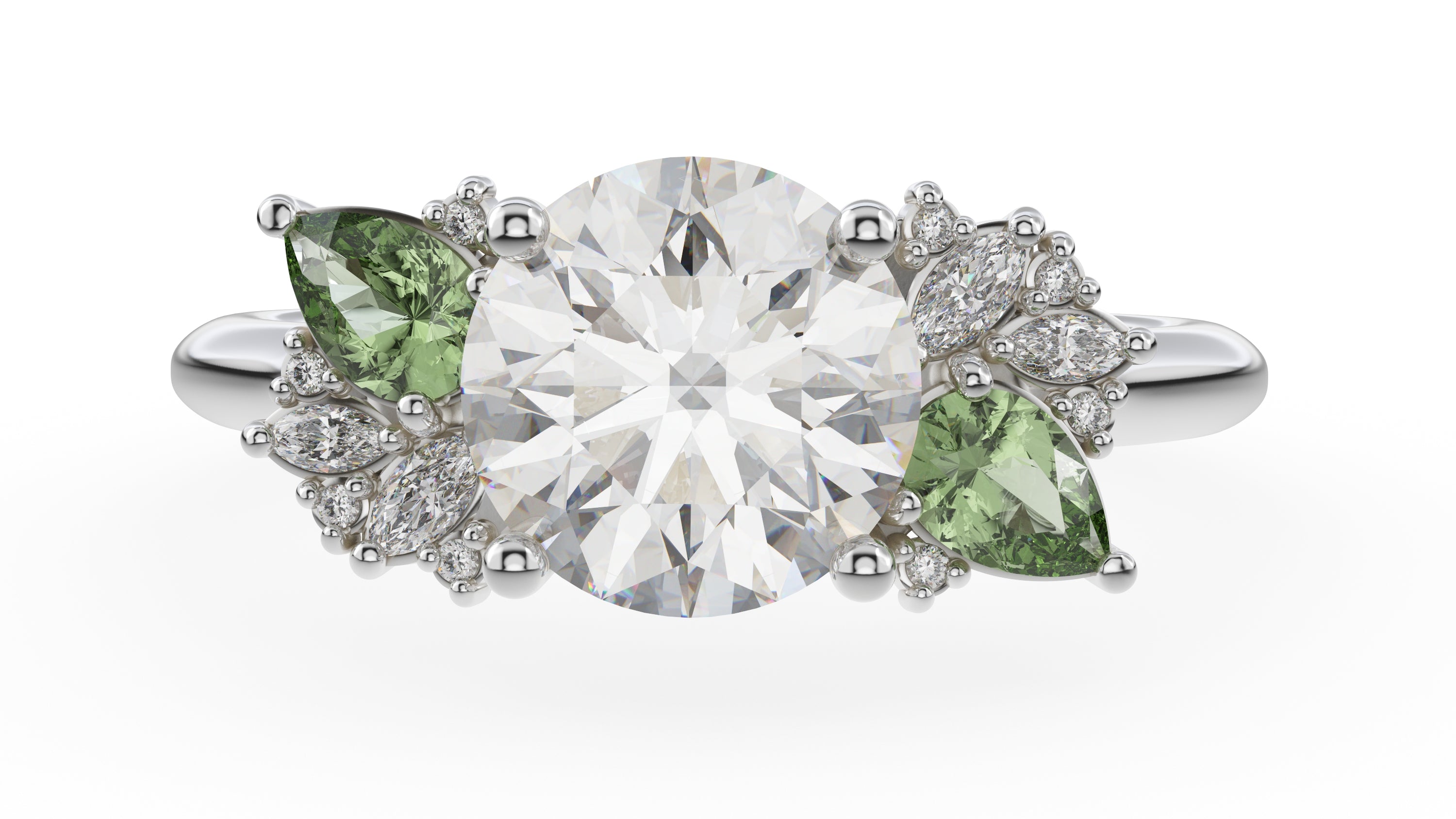 The Fleur Ring | Round | Setting Only - Lavender Creek Gems 