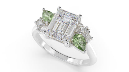 The Fleur Ring | Emerald Cut | Setting Only
