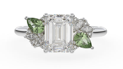 The Fleur Ring | Emerald Cut | Setting Only