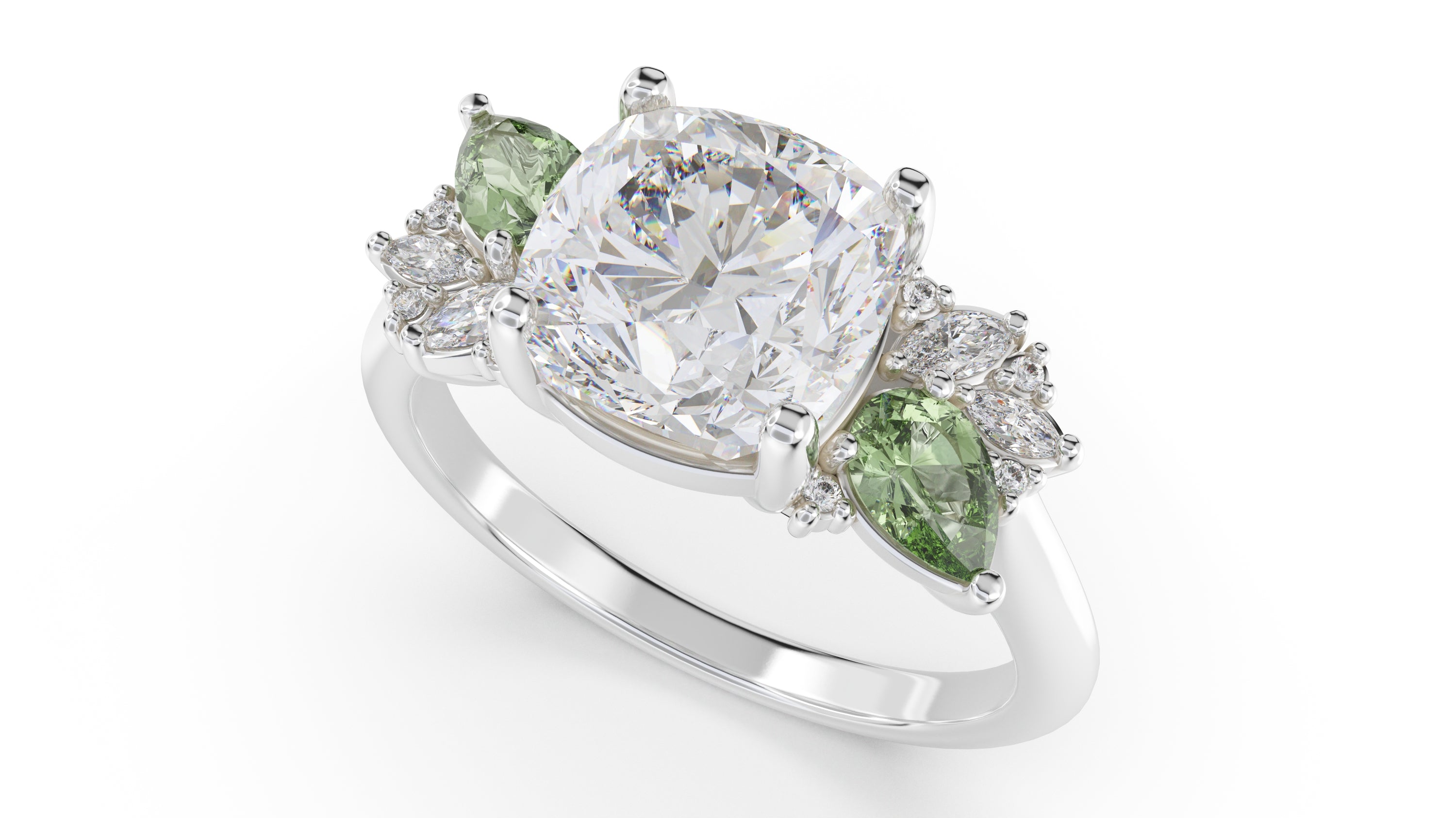 The Fleur Ring | Cushion | Setting Only - Lavender Creek Gems 