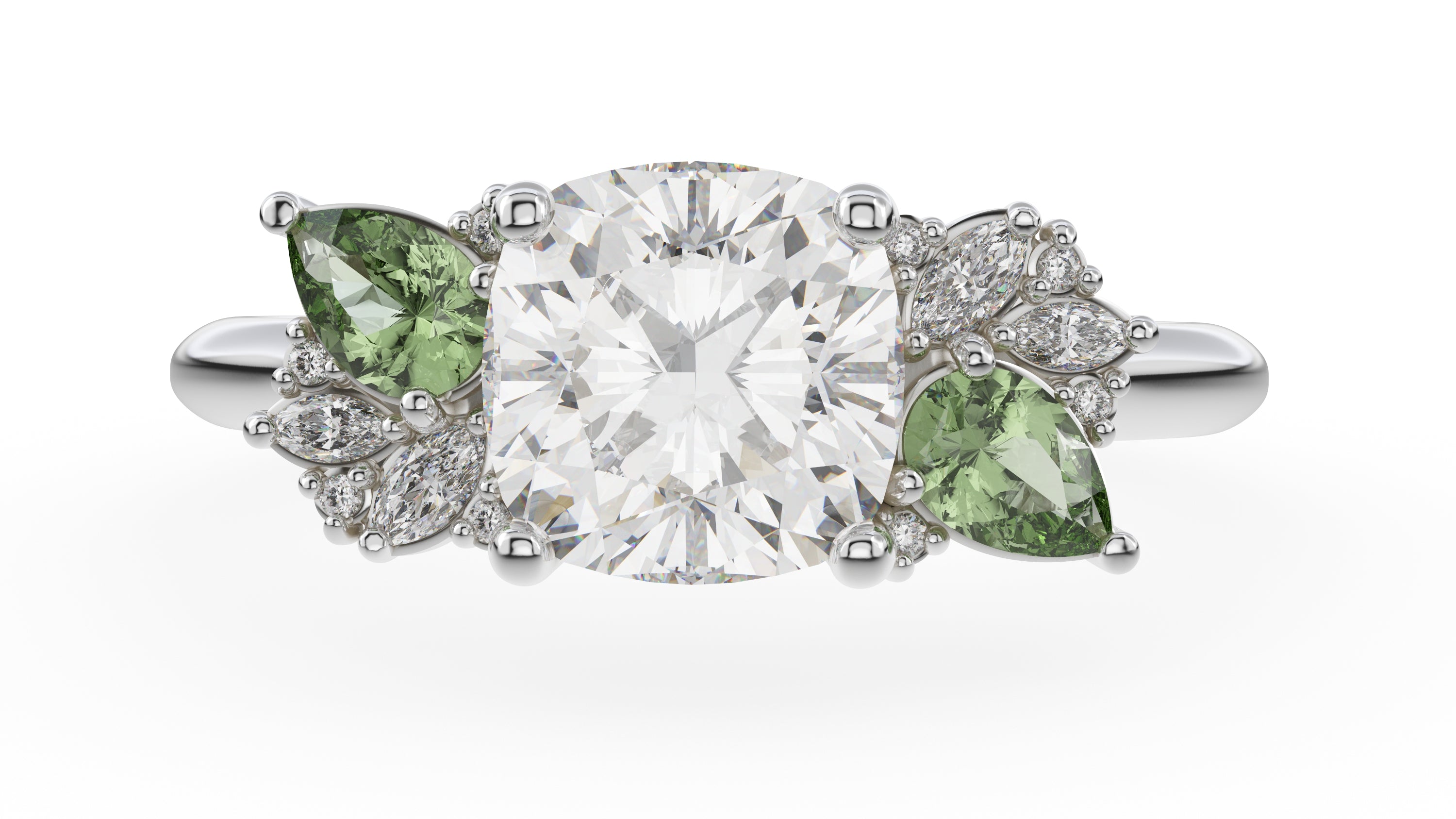 The Fleur Ring | Cushion | Setting Only - Lavender Creek Gems 