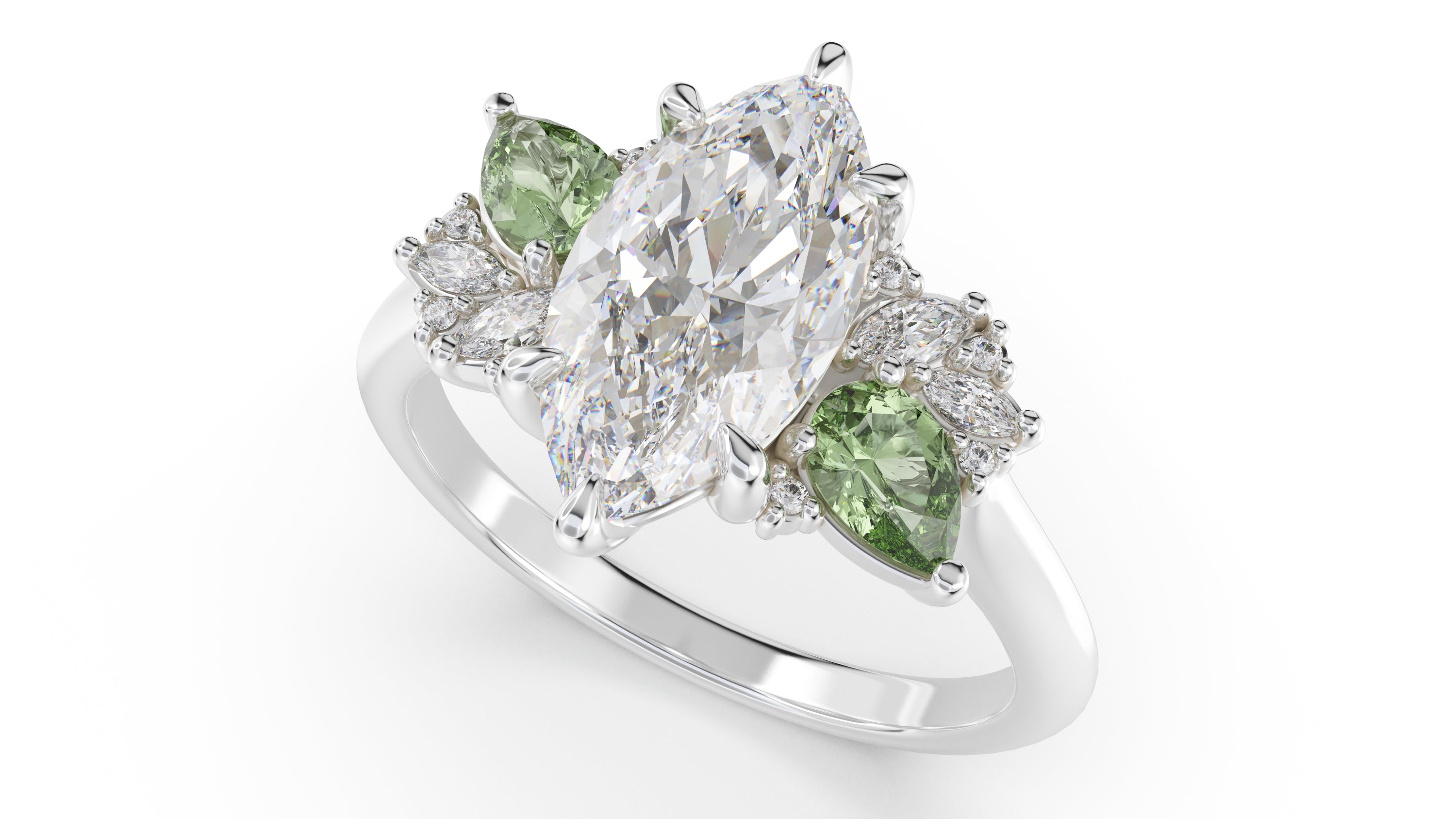 The Fleur Ring | Marquise | Setting Only - Lavender Creek Gems 