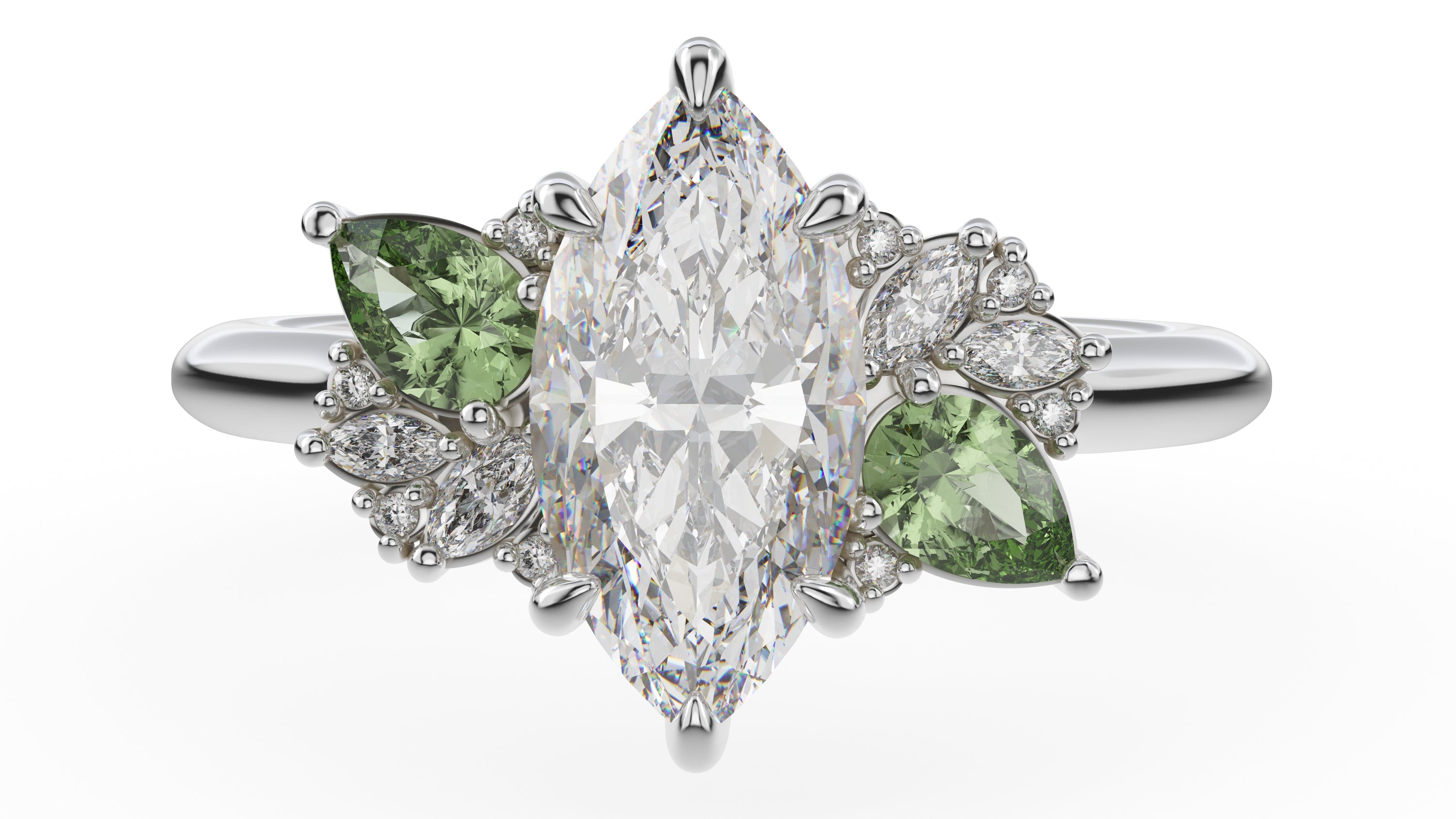 The Fleur Ring | Marquise | Setting Only - Lavender Creek Gems 