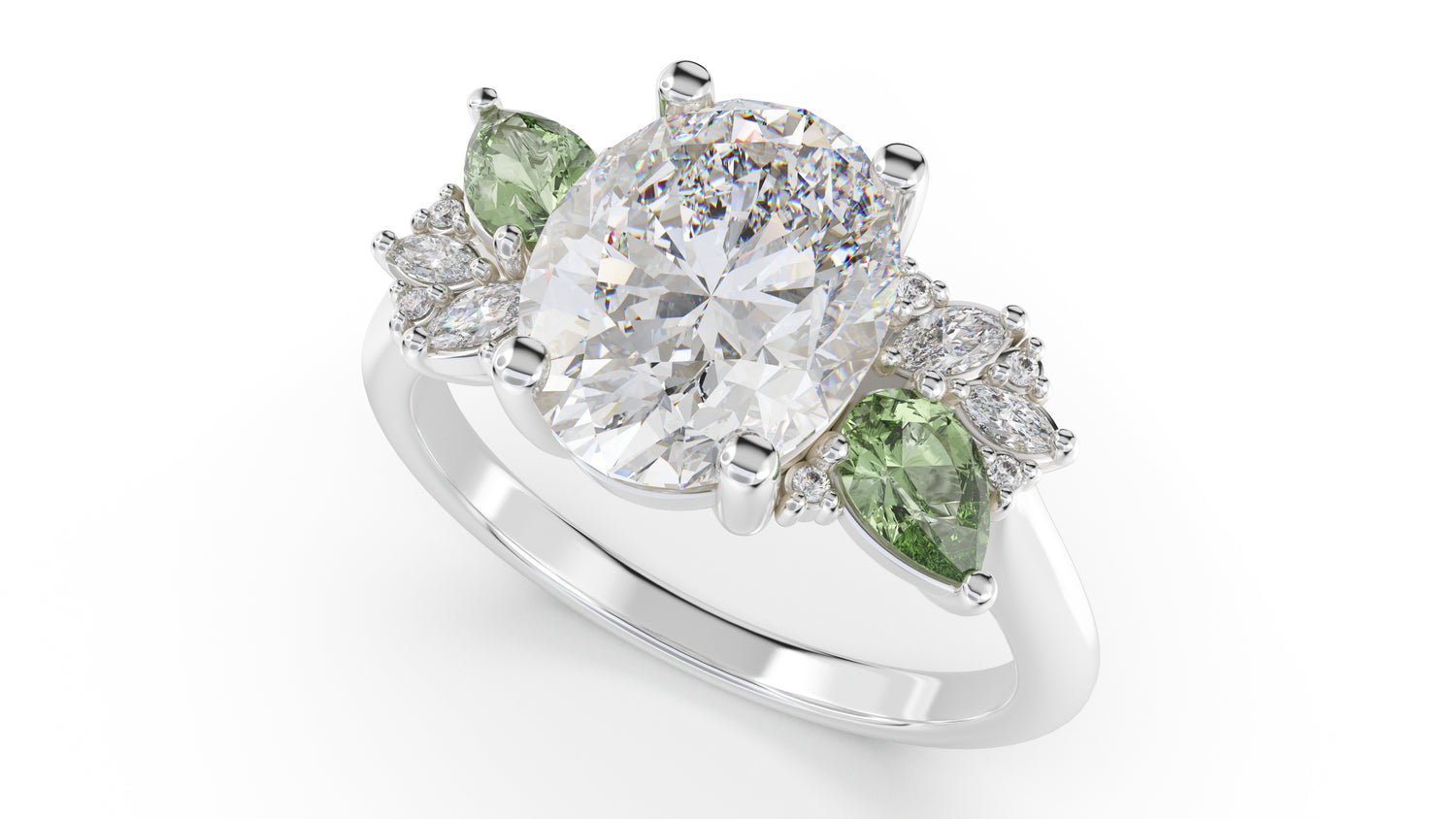 The Fleur Ring | Oval | Setting Only