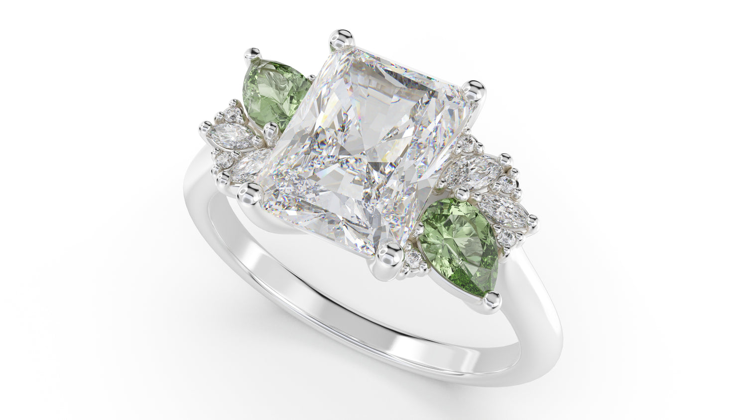 The Fleur Ring | Radiant | Setting Only - Lavender Creek Gems 