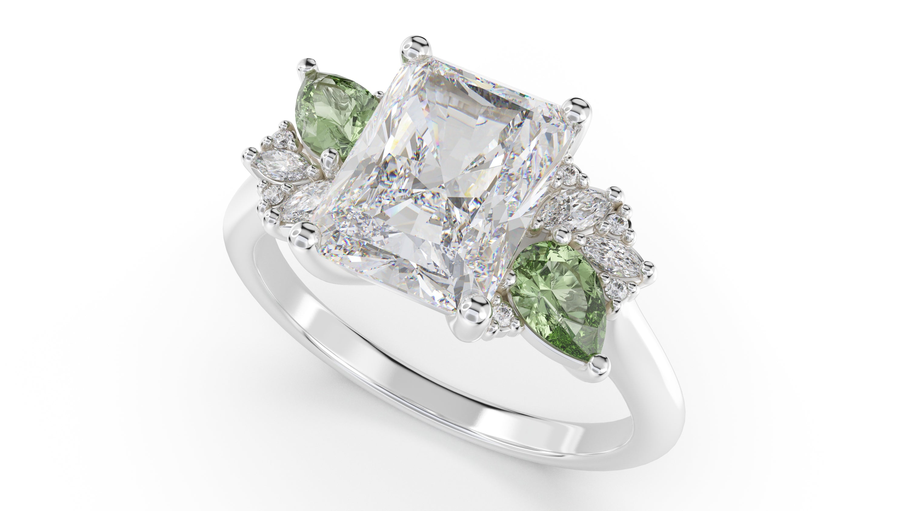 The Fleur Ring | Radiant | Setting Only - Lavender Creek Gems 