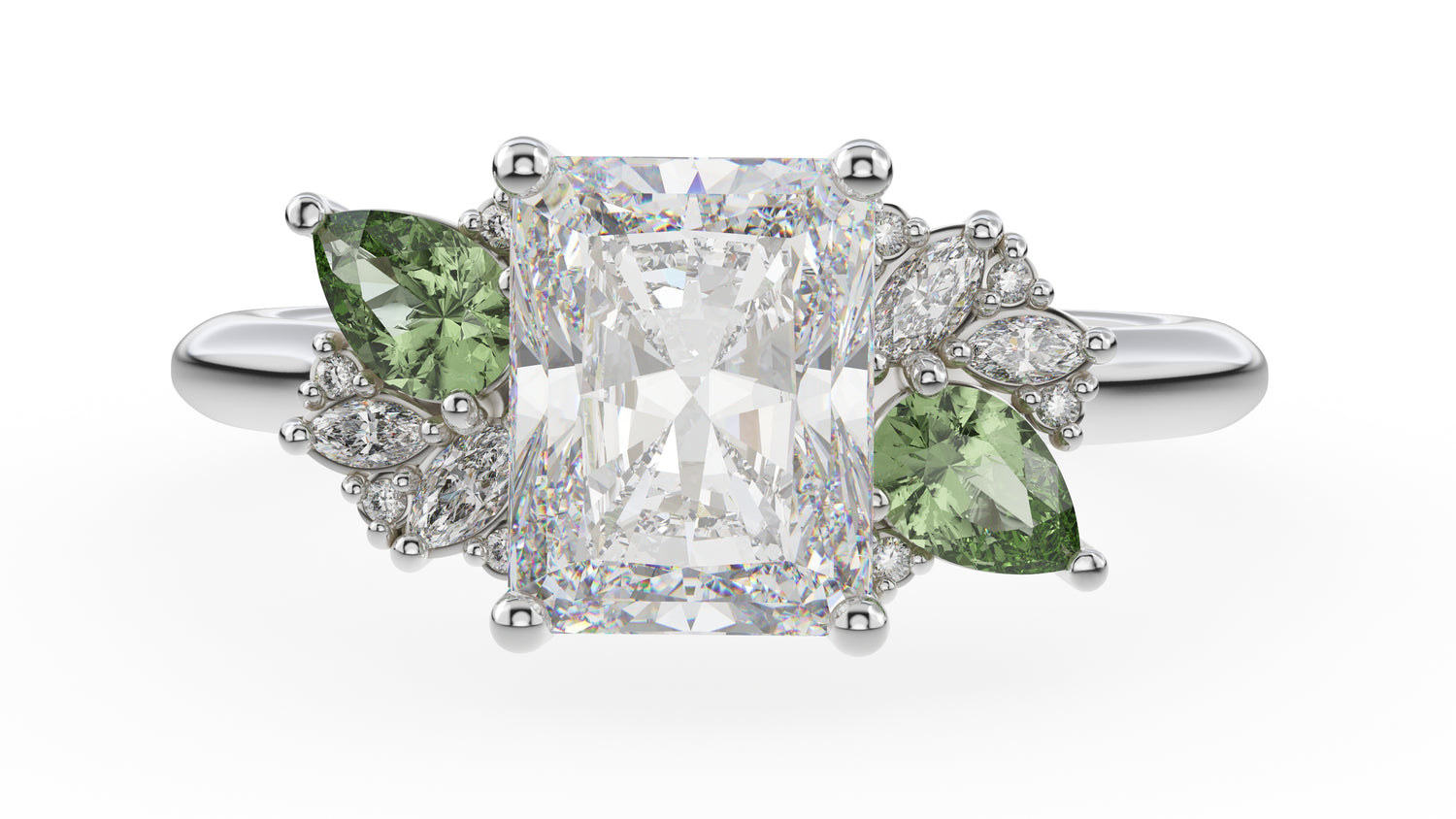 The Fleur Ring | Radiant | Setting Only - Lavender Creek Gems 