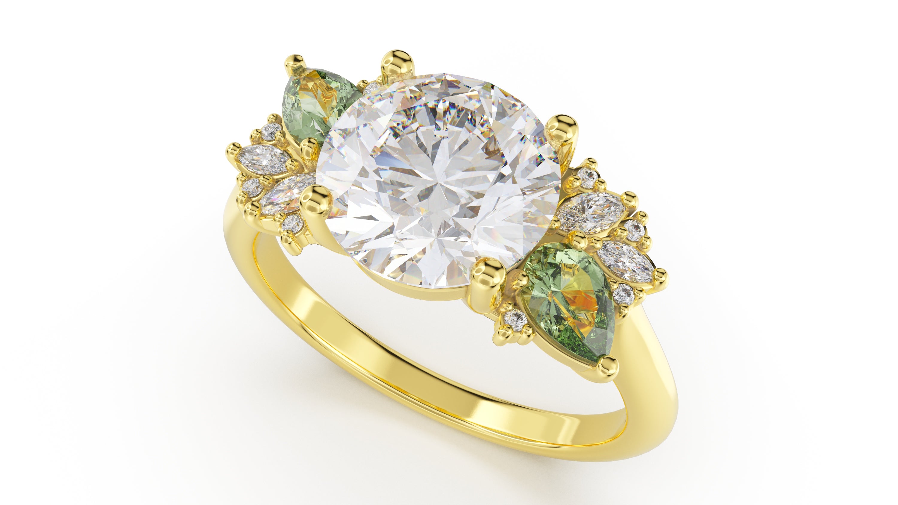 The Fleur Ring | Round | Setting Only - Lavender Creek Gems 
