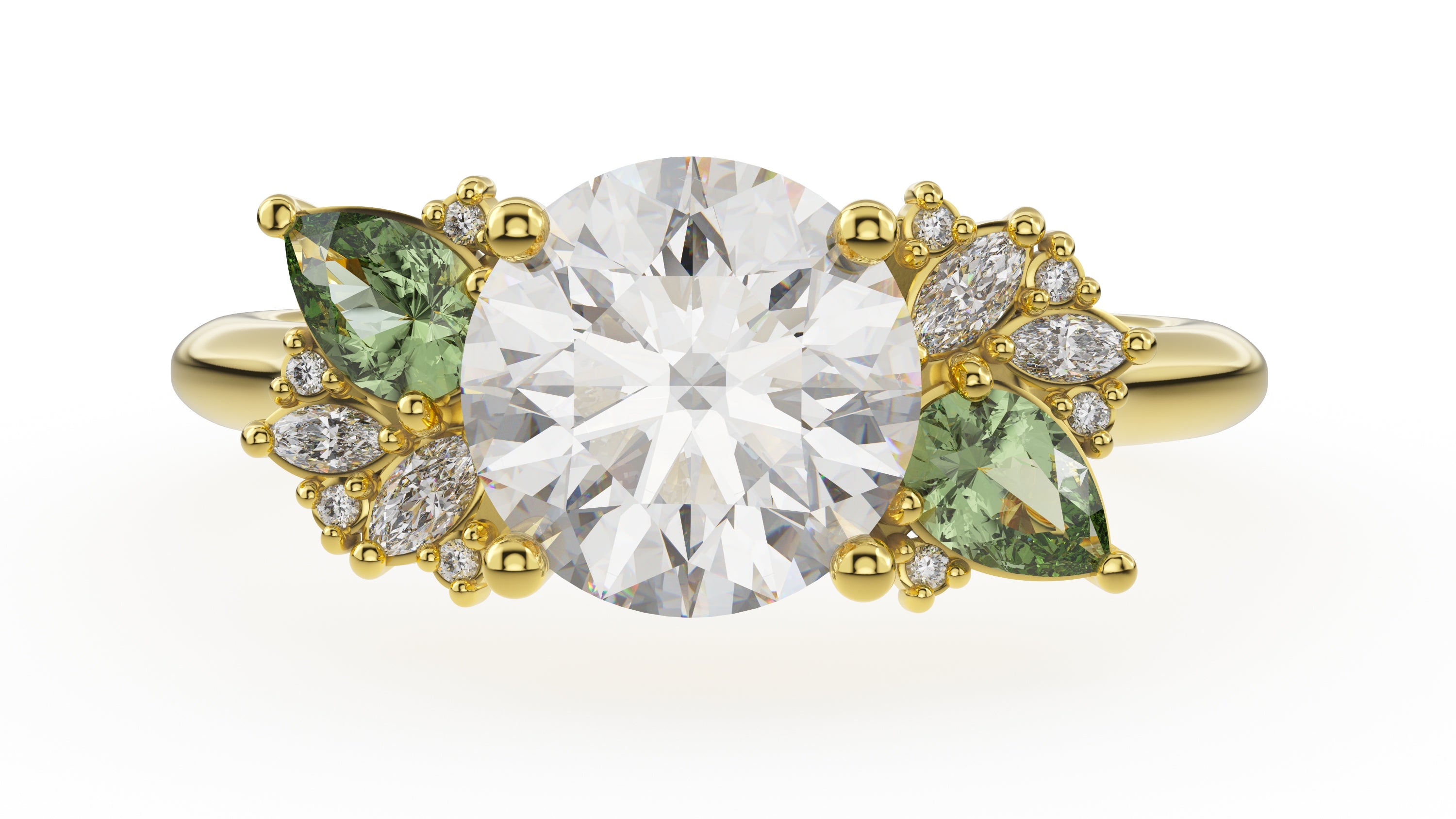 The Fleur Ring | Round | Setting Only - Lavender Creek Gems 