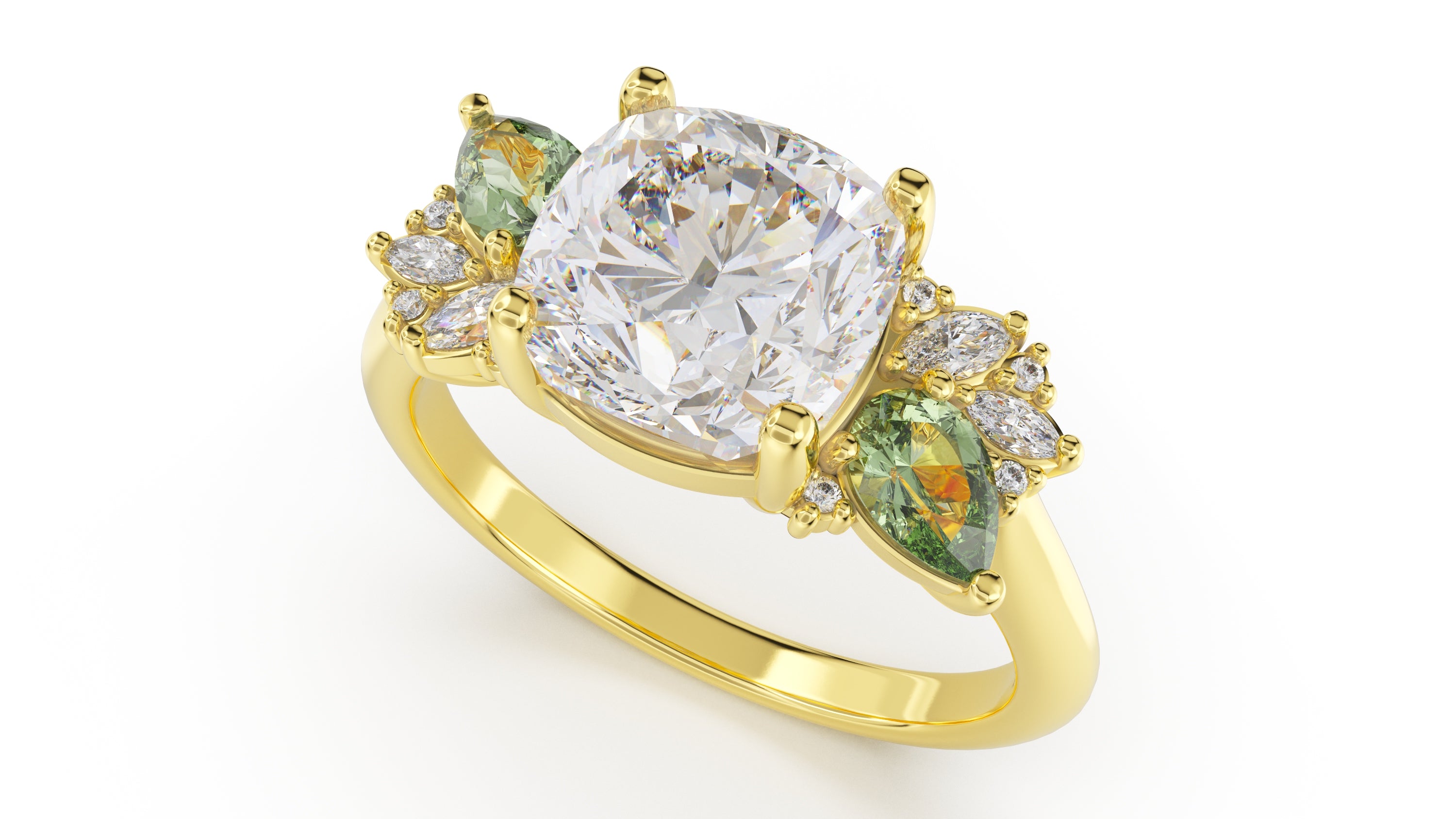 The Fleur Ring | Cushion | Setting Only - Lavender Creek Gems 