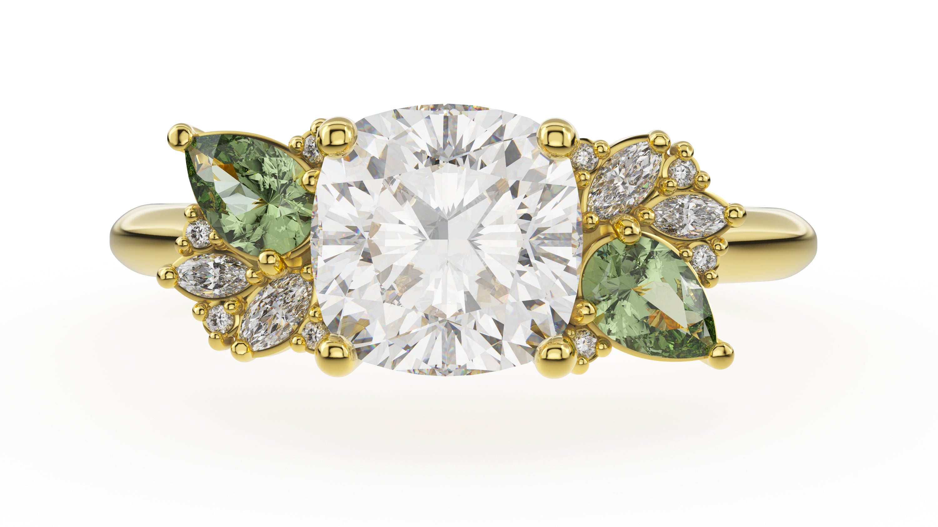 The Fleur Ring | Cushion | Setting Only - Lavender Creek Gems 