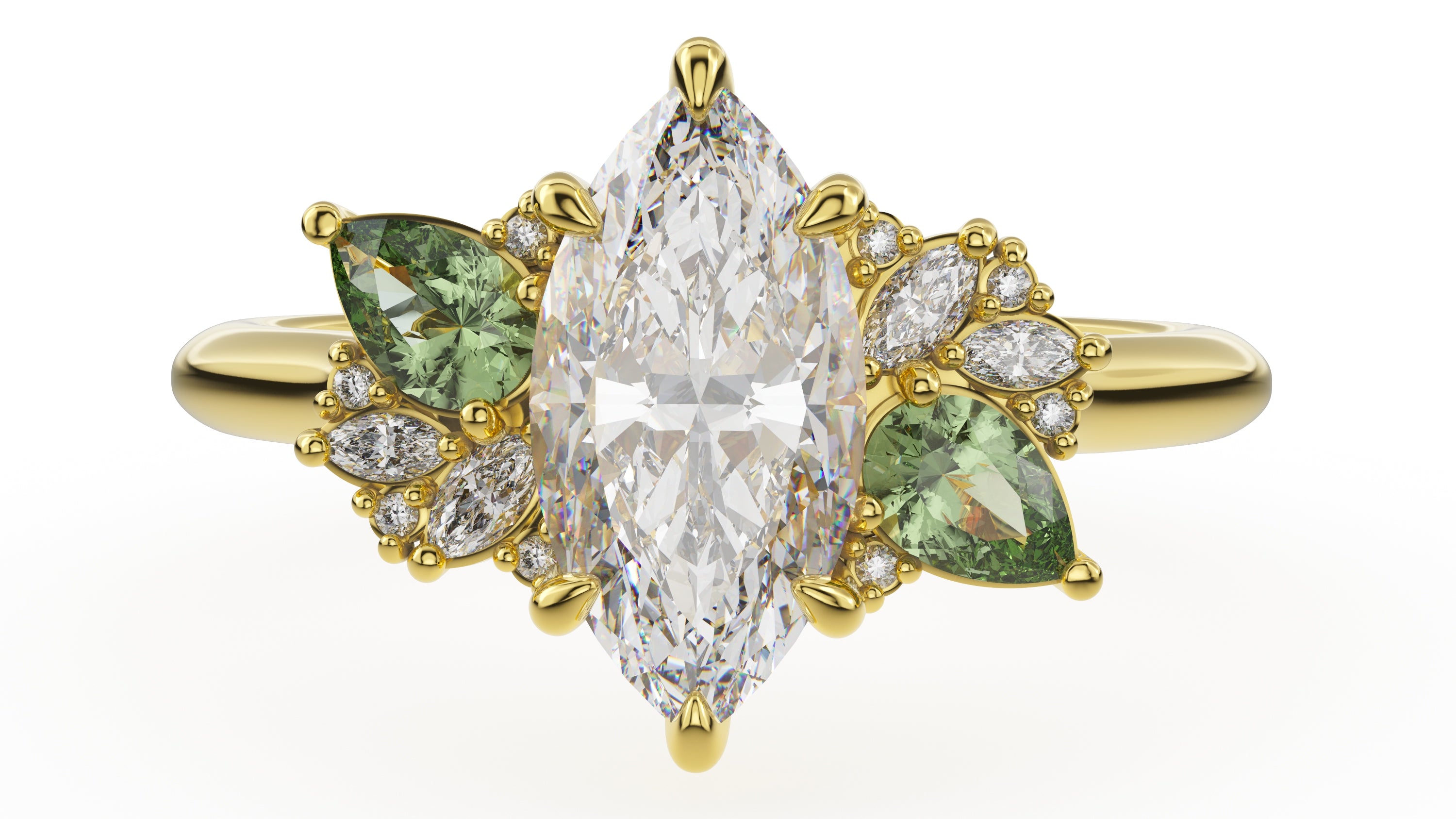 The Fleur Ring | Marquise | Setting Only - Lavender Creek Gems 